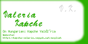 valeria kapche business card